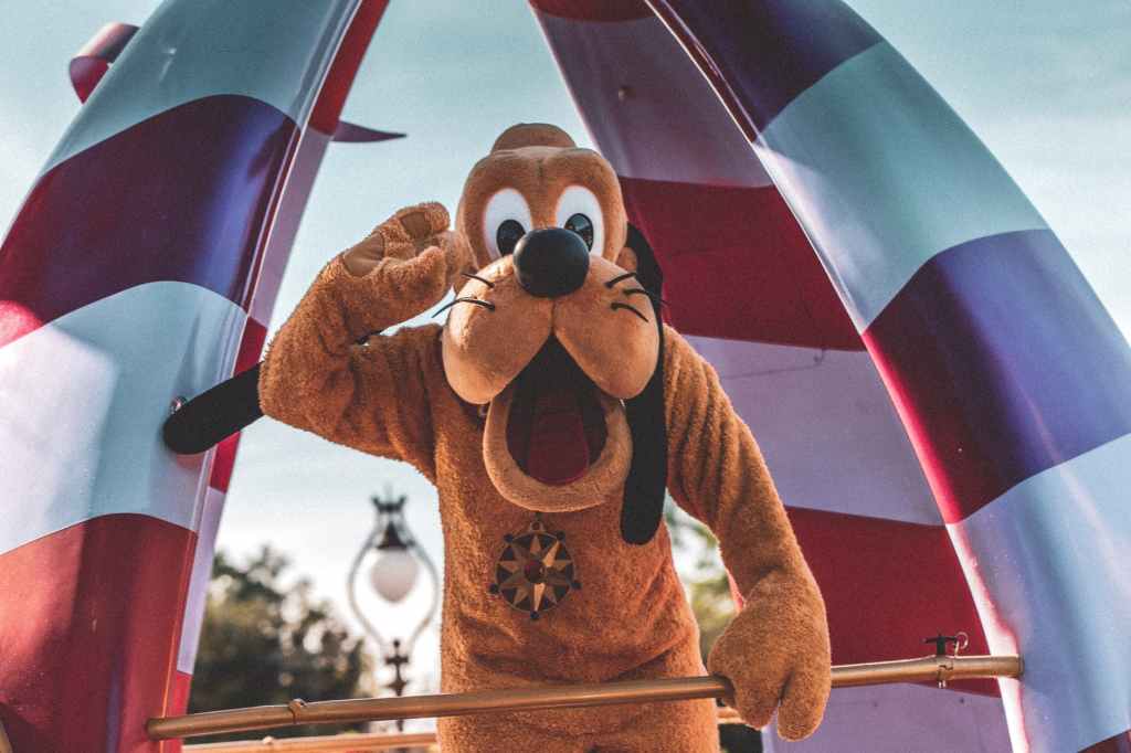 Pluto the dog at Disneyland.