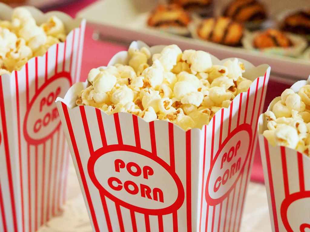 Pop corn snack on a date night.